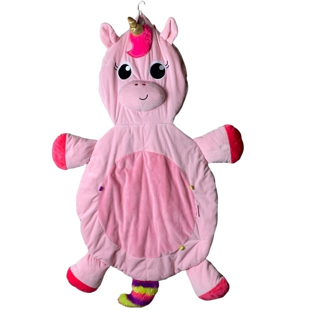 Little Tikes 3 in 1 Pink Stuffed Plush Pillow & Play Lounge Nap Pad Roll Up Ball